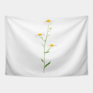 white daisy watercolor Tapestry