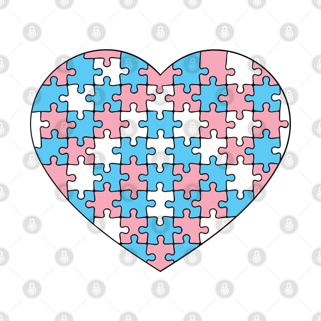 Puzzle Heart - Trans Pride Colors by LaLunaWinters