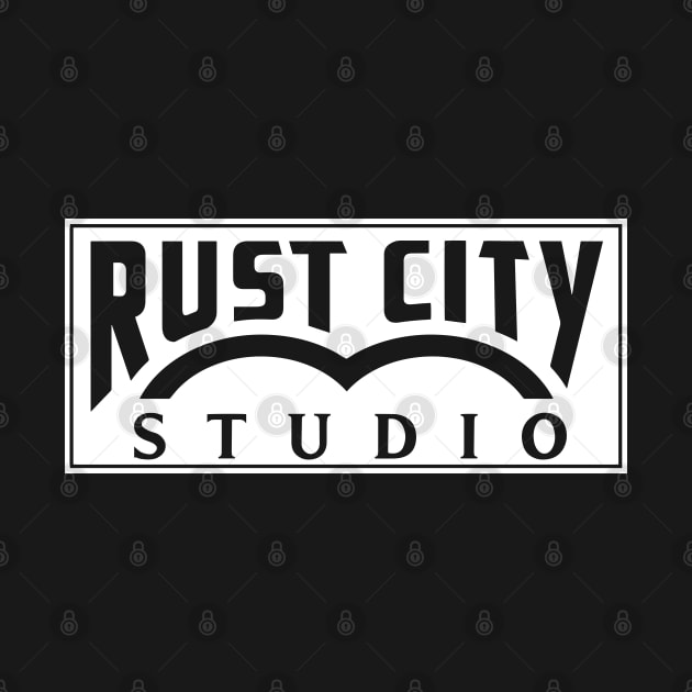 Rust City Studio Logo (White, Pocket Tee) by Rust City Studio