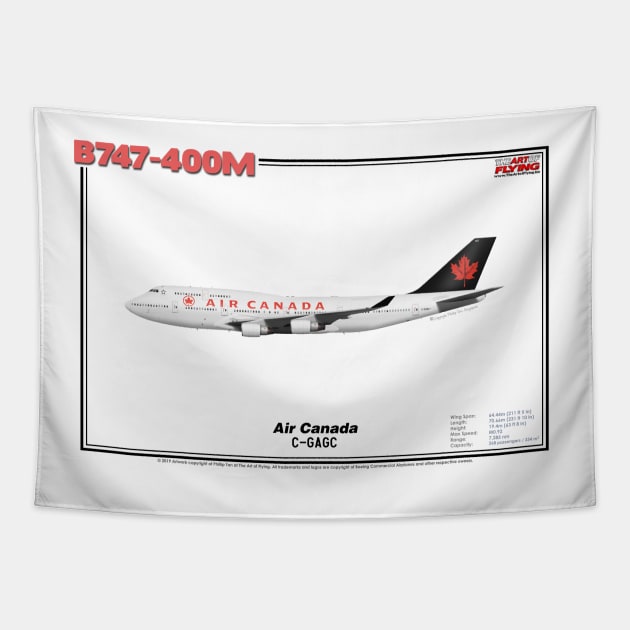 Boeing B747-400M - Air Canada (Art Print) Tapestry by TheArtofFlying
