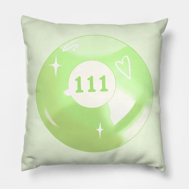 111 Angel Number Pool Ball Pillow by novembersgirl