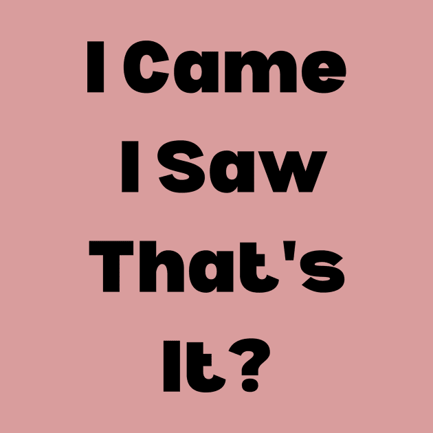 I Came, I Saw, That's It? by lany creative