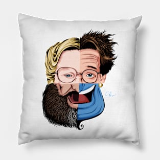 4 Faces of Robin Williams Pillow