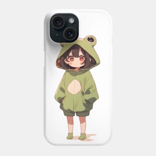 Chibi Anime Style Frog Girl Phone Case