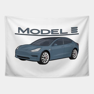 The Model 3 Car electric vehicle grey Tapestry