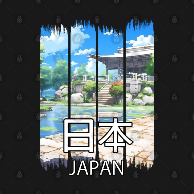 Japanese Temple Landscape – Anime Shirt by KAIGAME Art