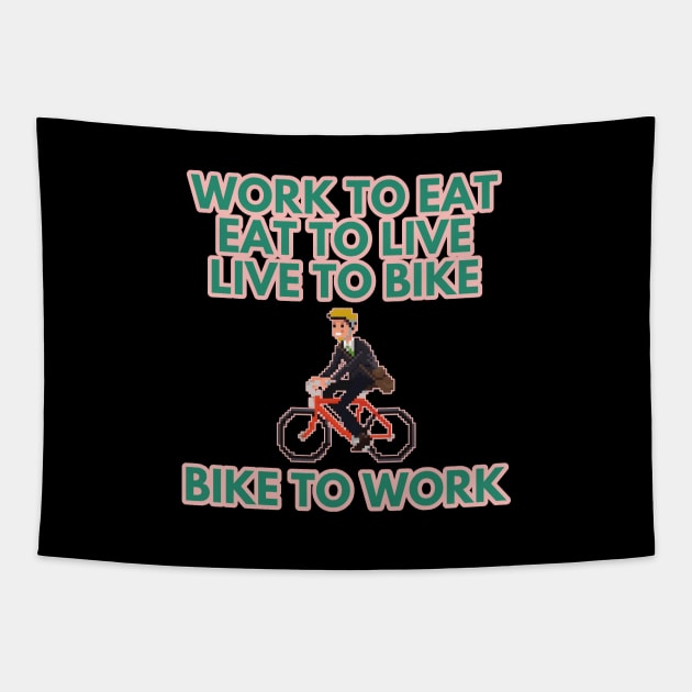 Bike To Work Tapestry by MhyrArt