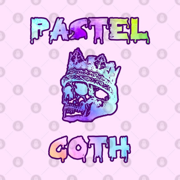 Witchy Pastel Goth Crowned Skull by DeesDeesigns