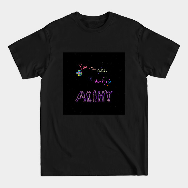 Discover You, you are My Universe - BTSxColdplay Lyrics with logo - Bts - T-Shirt