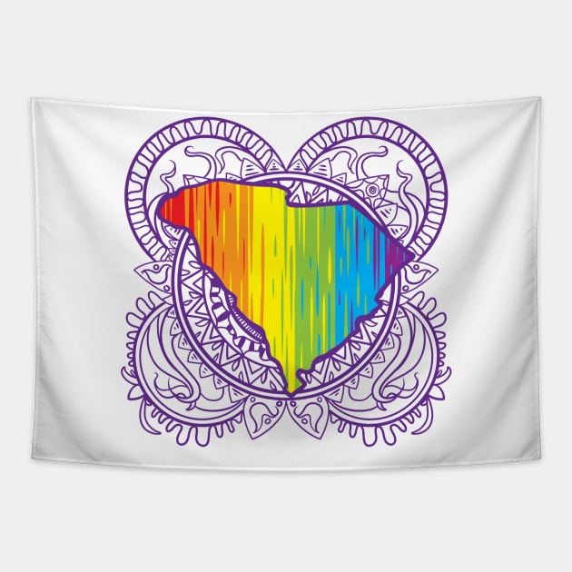 South Carolina Mandala Pride Tapestry by Manfish Inc.