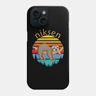 Niksen Dutch Concept Of Doing Nothing - Retro Sunset Sloth Phone Case