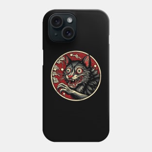 Spooky yokai cat portrait Phone Case