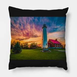Tawas Point Lighthouse at Sunset Pillow