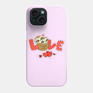 sloth love holding heart Valentines Day Cute Animal Lover Phone Case