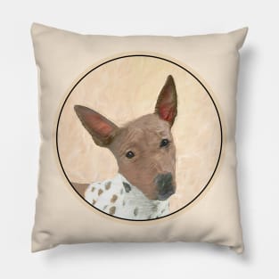 American Hairless Terrier Painting - Cute Original Dog Art Pillow