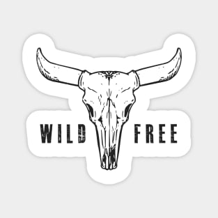 Boho Cow Skull Wild And Free Western Cowgirl Bull Skull Magnet
