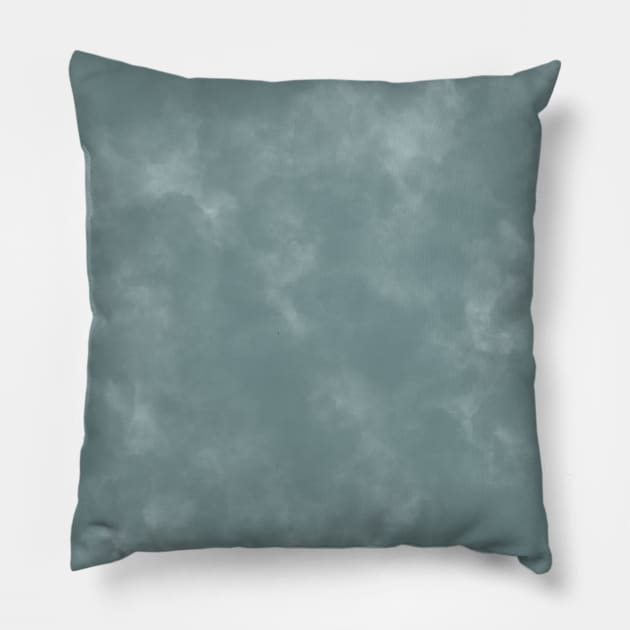 Aegean Teal Cloudy Marble Pillow by thesnowwhyte