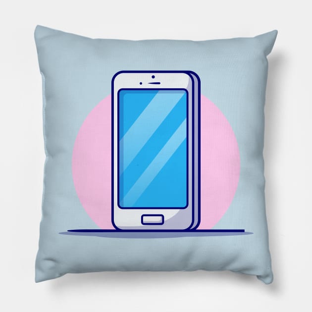 Hand Phone Cartoon Vector Icon Illustration (2) Pillow by Catalyst Labs