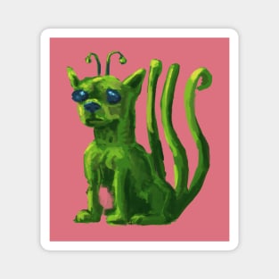 Green alien dog Magnet