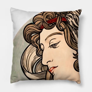 Vintage woman portrat Pillow