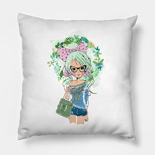 College Girl Pillow