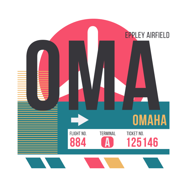 Omaha (OMA) Airport // Sunset Baggage Tag by Now Boarding