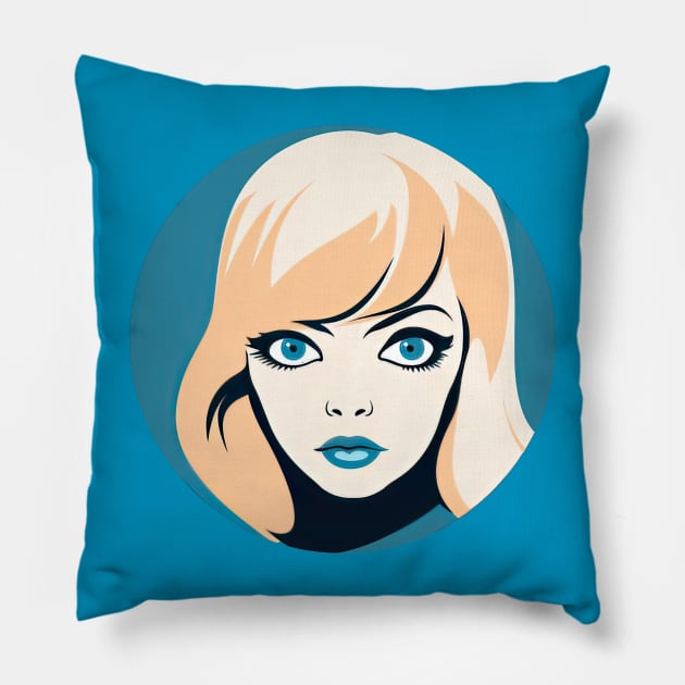 Blonde Woman Pillow by Testes123