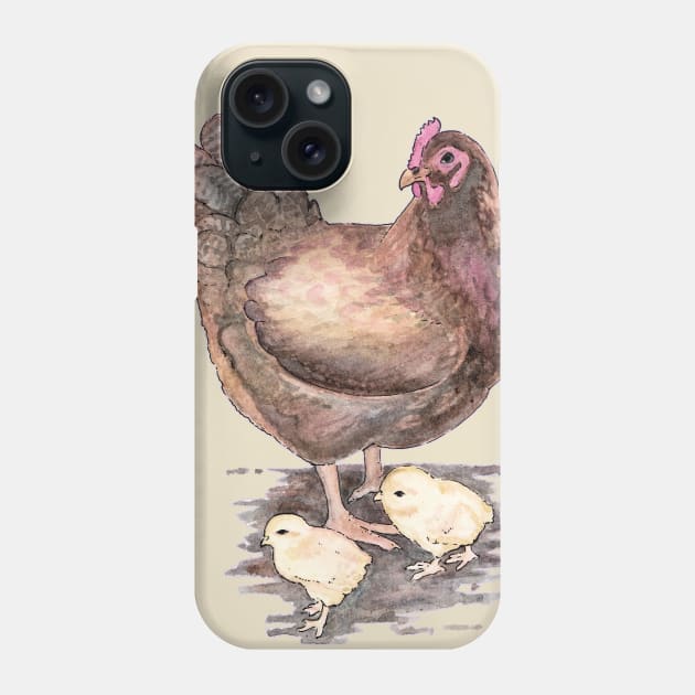 Mother Hen and Chicks Phone Case by LyddieDoodles