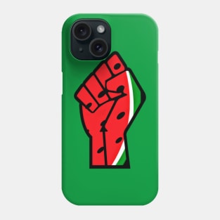 Watermelon Palestine Black Power Fist - Right Side - Back Phone Case