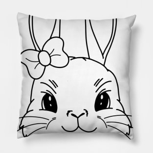 Funny and Cute  Rabbit ,happy Easter cartoon, Cartoon style Pillow