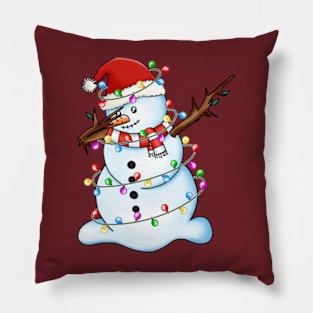 Snowman Dabbing Christmas Pillow