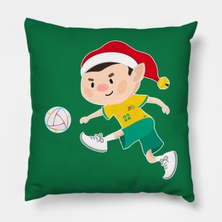 Australia football Christmas elf. Football Qatar World Cup soccer T-Shirt Pillow