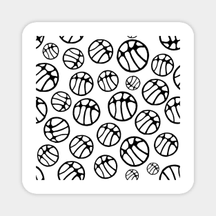 Black and White Basketball Ball Pattern Magnet