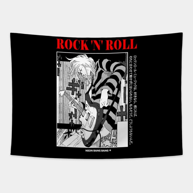 Japanese Streetwear Grunge Rock Punk Anime Tapestry by Neon Bang Bang