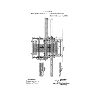 Machine for opening the eyes of loom harness Vintage Patent Hand Drawing T-Shirt