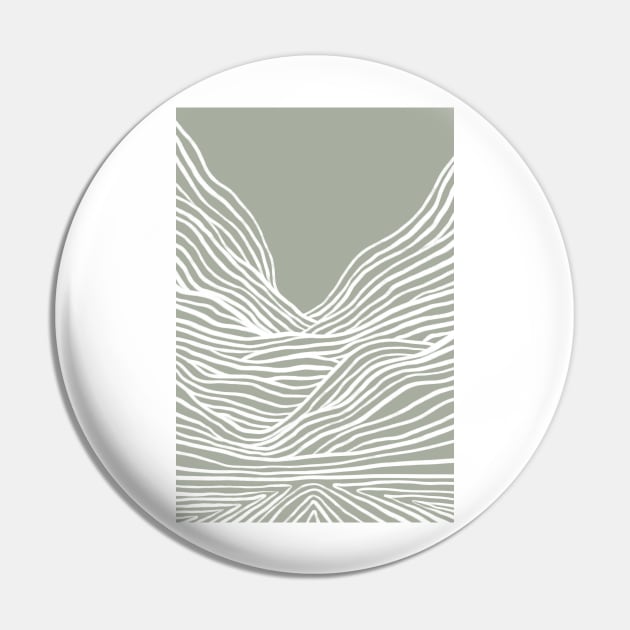 Green line art landscape Pin by VectoryBelle