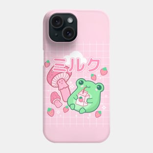 Trip to the 90s with Our Harajuku : Cute Kawaii Strawberry Frog and Anime Milk Box Phone Case