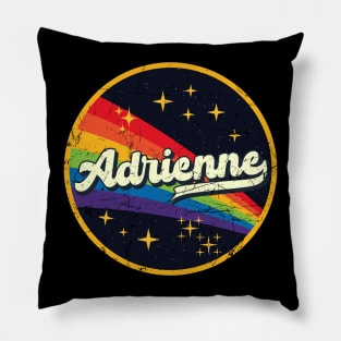 Adrienne // Rainbow In Space Vintage Grunge-Style Pillow