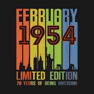 February 1954 70 Years Of Being Awesome Limited Edition T-Shirt