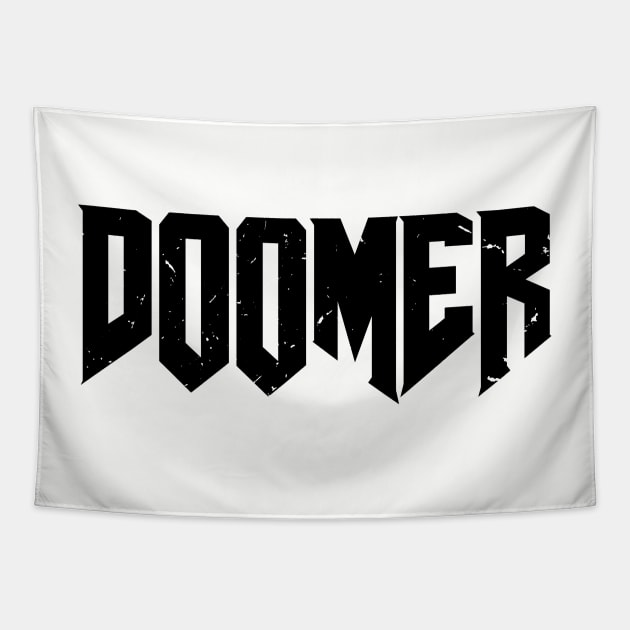 Doomer Boomer Meme Gamer Dad Tapestry by atomguy