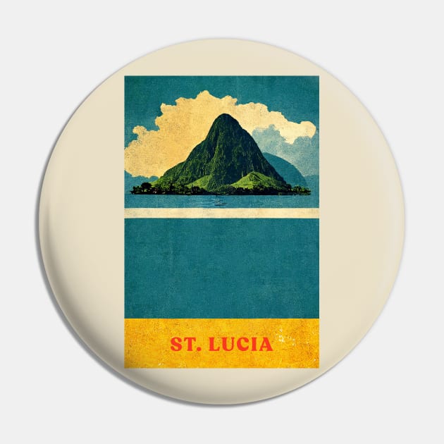 St. Lucia Pin by Retro Travel Design