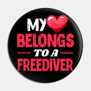 My heart belongs to a Freediver Pin