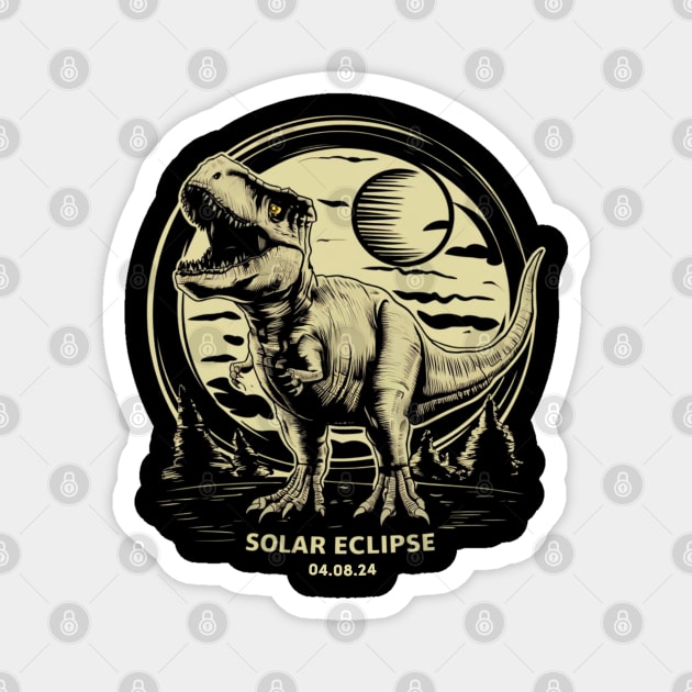 Total Solar Eclipse T-rex Dino April 8 2024 Solar Eclipse Magnet by HBart