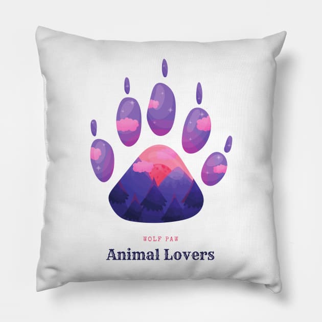 Wolf Paw Pillow by Pearsville