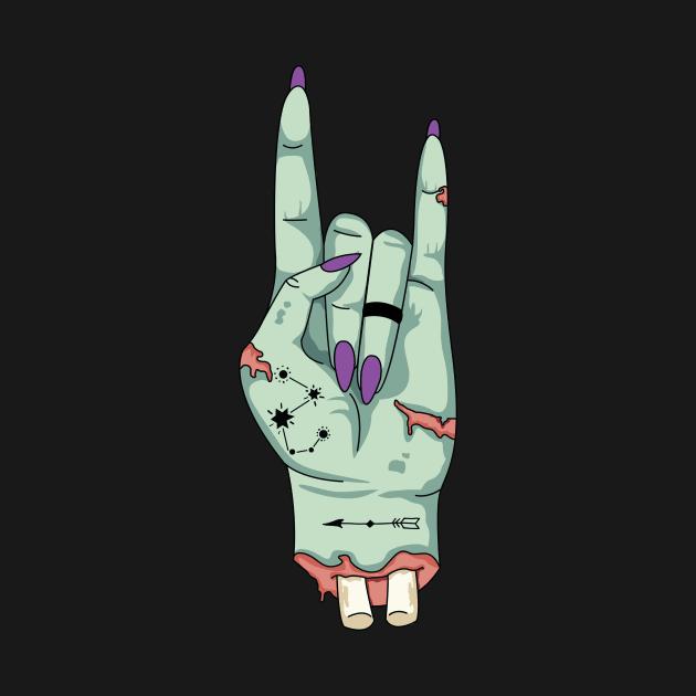 Rock on zombie hand by maliGnom
