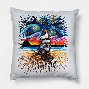 Merle Shetland Sheepdog Night (Splash Version) Pillow