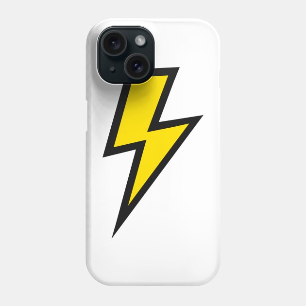 Yellow Lightning Bolt with Bold Black Outline Phone Case by OneThreeSix