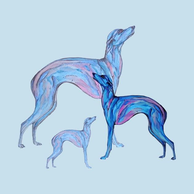 Three Greyhounds by candimoonart