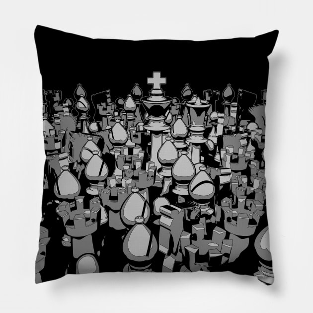 The Chess Crowd Pillow by Grandeduc