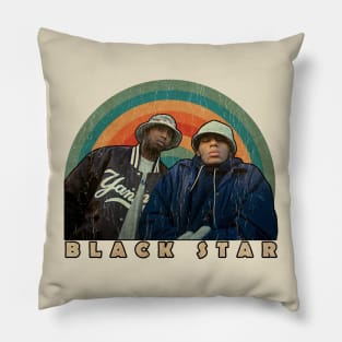 Black Star Retro Vintage Pillow